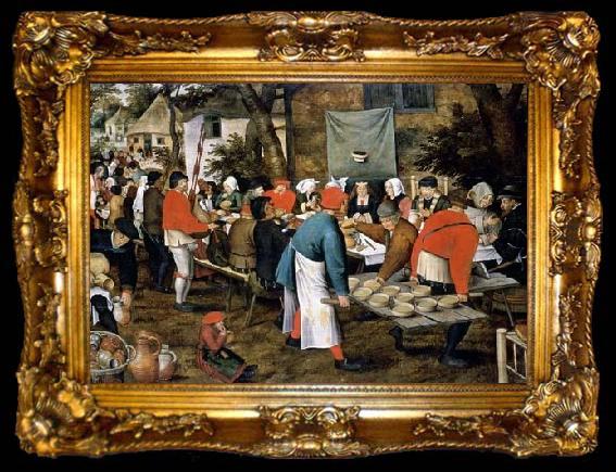framed  Pieter Brueghel the Younger Peasant Wedding Feast, ta009-2